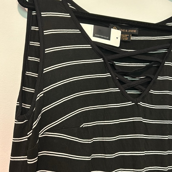 ๐ Love & Legend Black White Striped Sleeveless Maxi Dress X NWT New! - Picture 6 of 8